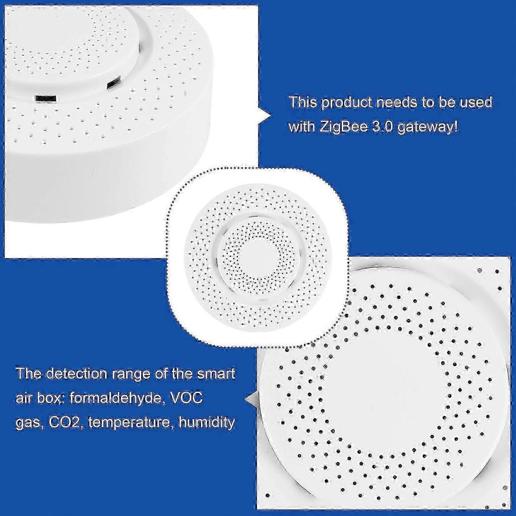 Zigbee Tuya 3.0 Air Quality Monitor Air Housekeeper 5 In 1 Formaldehyde Voc Co2 Temperature Humidity Detector Sensor