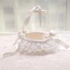 Lace Wedding Flower Basket Satin Crafted Flower Girl Basket Western Style Handheld Basket  Party