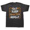 Funny Eat Sleep Math Repeat Tshirt Short Sleeve Cotton T-shirt O-neck Casual Shirt Mathematical Mathematics Tee Tops Gift