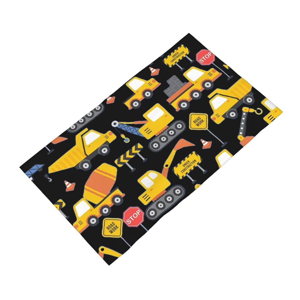 Road Work Under Construction Transportation Pattern Blue Soft Face Towel Quick Dry Pool Bath Cotton Towels Breathable