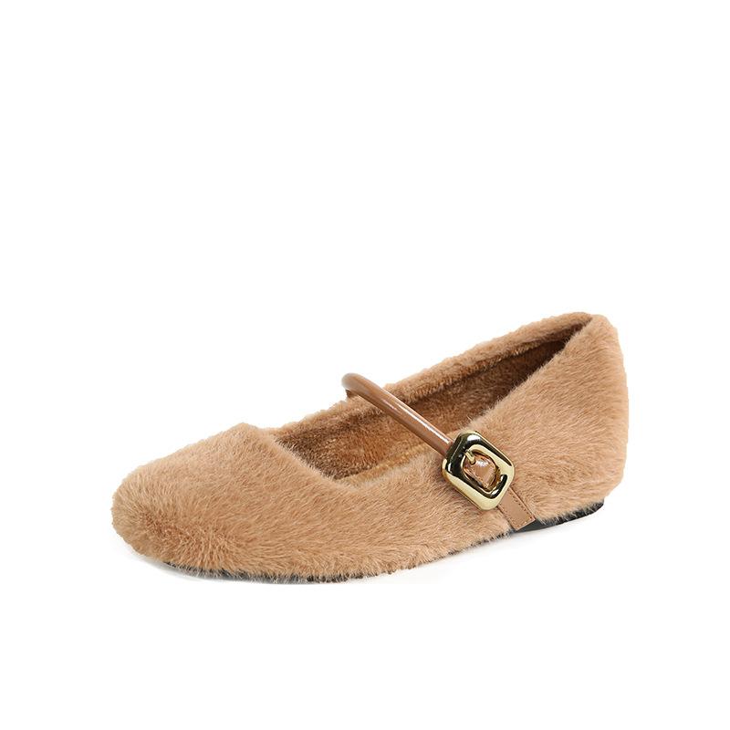 Elegant Women Shoes Inner Height Increase Mary Jane Shoes Woman 5cm Height  Autumn Winter Plush Women s Shoes Height Increase 35