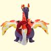 Poseable Shiny Orange Gigantamax Charizard Plush Toy with Skeleton