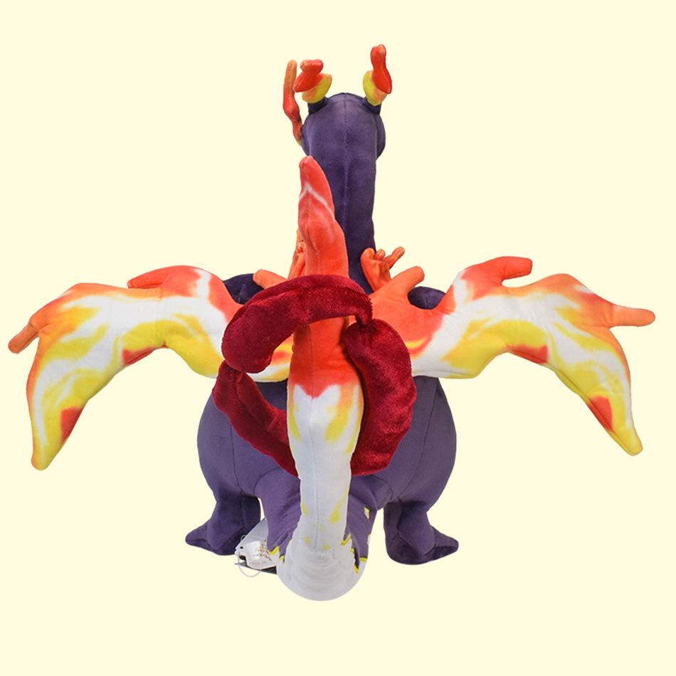 Poseable Shiny Orange Gigantamax Charizard Plush Toy with Skeleton