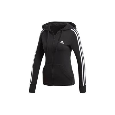 Three Stripe Shoulder Tape Drawstring Hoodie Jacket Women Jacket Black S97065