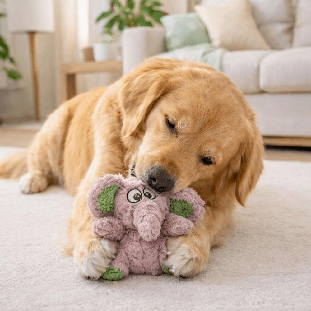Bite Resistant Dog Chew Toy Wear Resistant Stuffed Animal Squeaky Plush Dog Doll Cartoon Sound-Producing Toy Aggressive Chewers