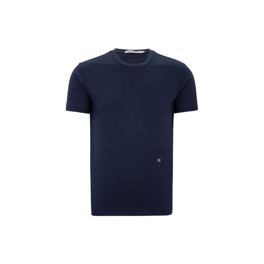 

Calvin Klein Gold Letter Embroidery Casual Round Neck Slim Fit Short Sleeve T-Shirt Men Tops Dark-Blue J320992-CBK L