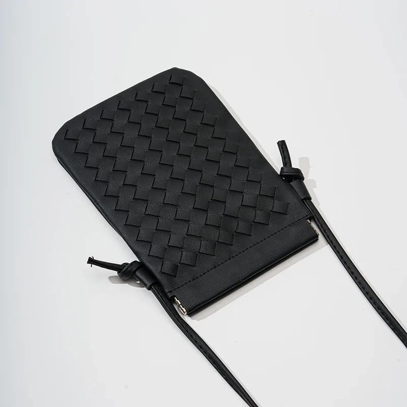 Handytasche Damen Modische Gewebte Kleine Quadratische Tasche Vielseitige Umhängetasche für Damen Handtaschen