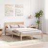 Brown Bed Frame 120 X 200 Cm Solid Pine Wood