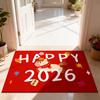 New Horse Pattern New Year Door Mat Red Door Carpet Soft Water Absorption Foot Mat Home Decorations