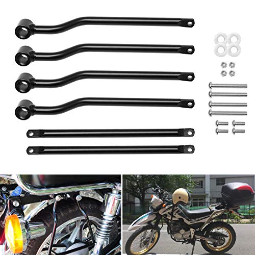 

AQIMY Универсальная мотоциклетная боковая сумка, опорная дуга, держатель сумки, сталь для Suzuki Honda Yamaha Harley и т.д.. черный