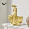 Modern Desk Accessories Woman Statue, Resin Art Sculpture for Living Room Mantel Shelf Decor, Female Housewarming Gifts New Home Figurine, Wide