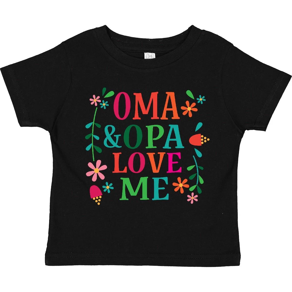 

Inktastic Oma And Opa Love Me Toddler T-Shirt Grandkids Granddaughter Cute Child 160