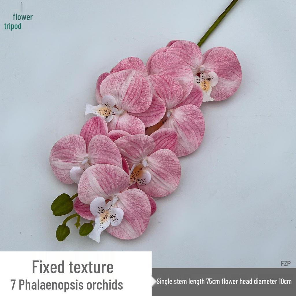 Set of 7-Head 3D Phalaenopsis Artificial Flowers for Home & Wedding Decor