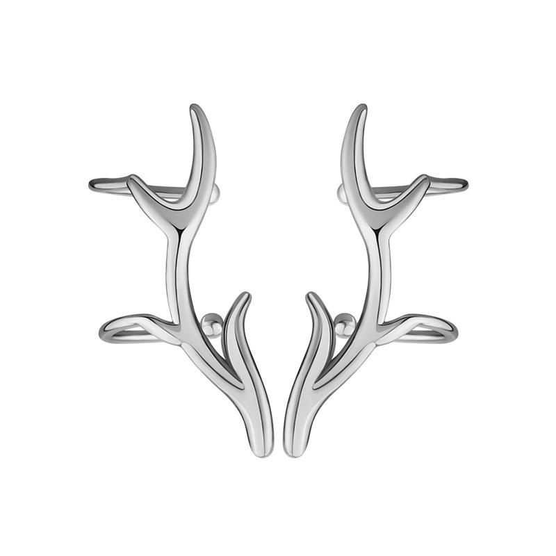 

Минималистичный кафф на ухо в виде оленьих рогов, не требует прокола – Женский рождественский подарок для лучшей подруги Copper (Platinum Color)