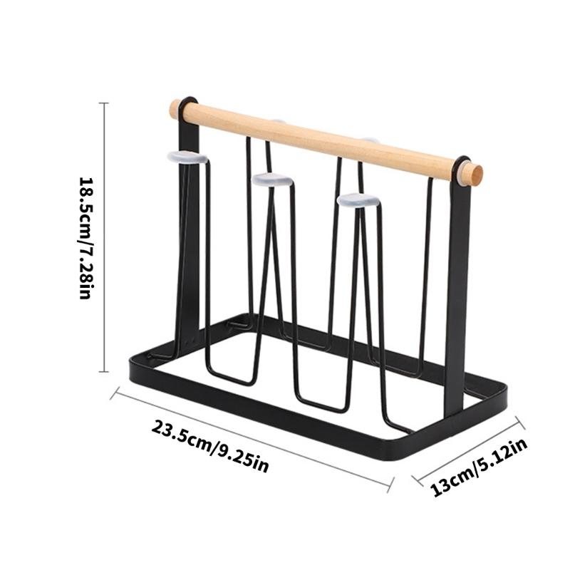 Elegant Iron Mug Rack Cups Organizer Cup Drying Stand Metal Texture Simple Theme Suitable for Modern Home Decorating