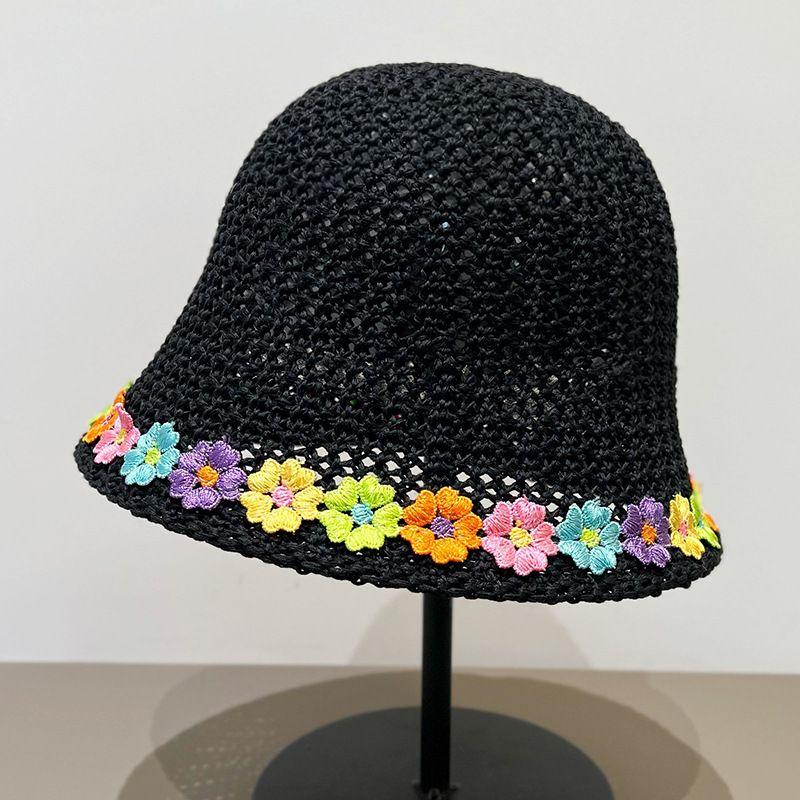 Blume Faltbarer Strohhut Damen Sommer Sonnenschutz Fischerhut Urlaubsmode Sonnenhut