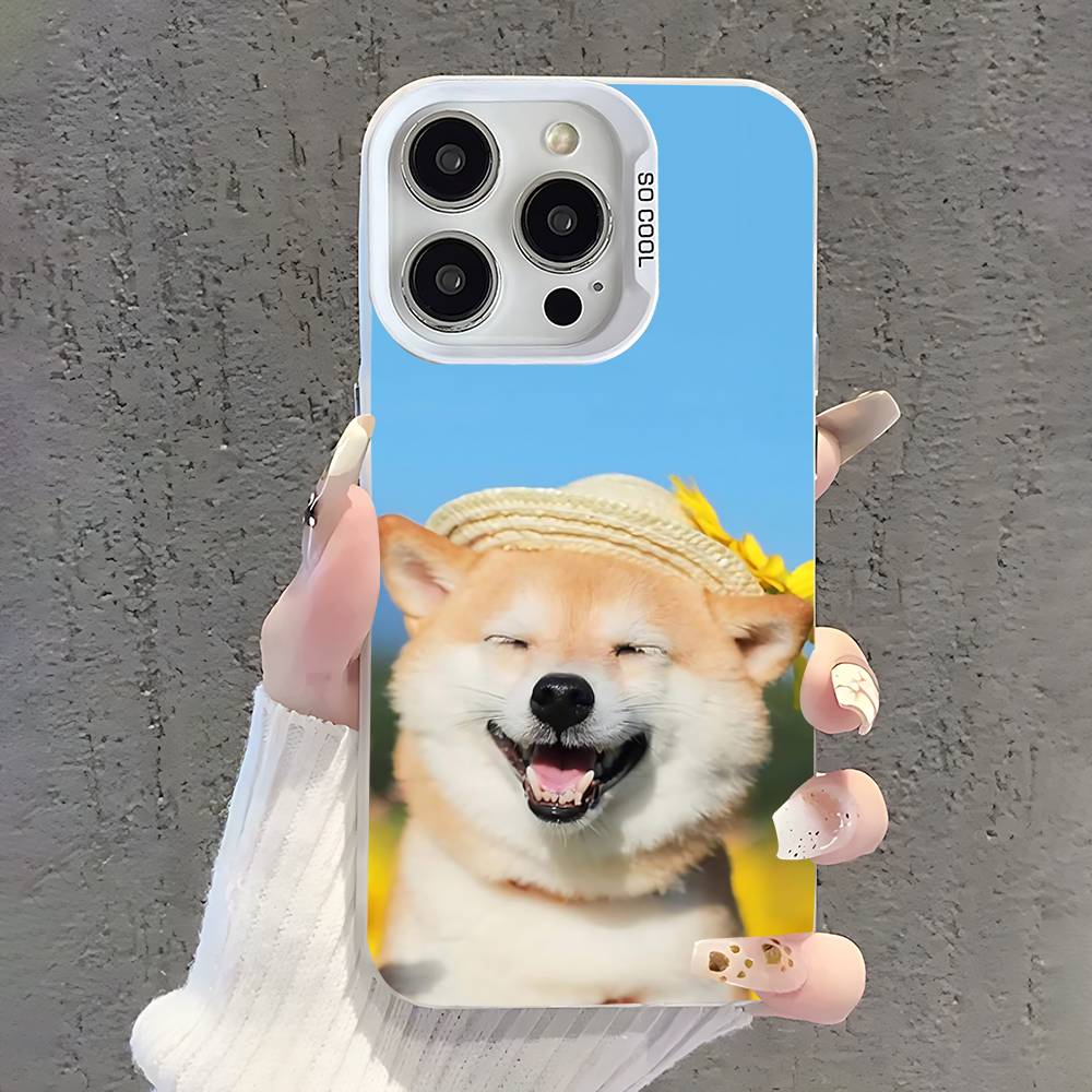 Cute Shiba Inu Phone Case For iPhone 17,16,15,14,13,12,11,Pro,XS,Max,Plus,Mini,SE White Candy Matte Shockproof Cover