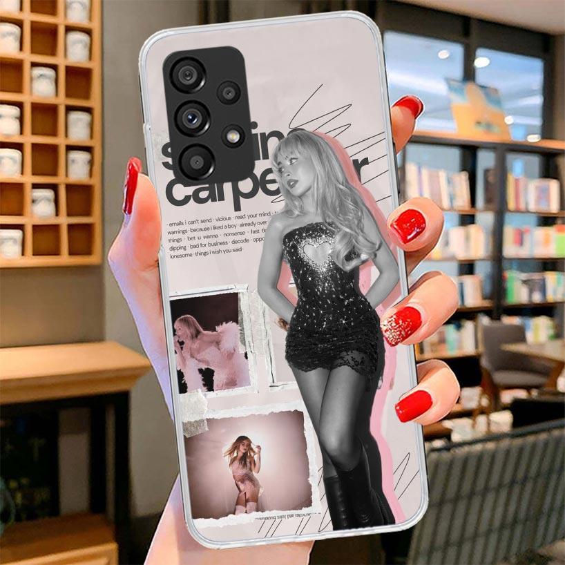 CR66 S-Sabrina C-Carpenter Phone Case For Samsung Galaxy A12 A22 A32 A52 A72 A02S Phone Case Note 20 Ultra 10 S10 Plus A51 A71 A