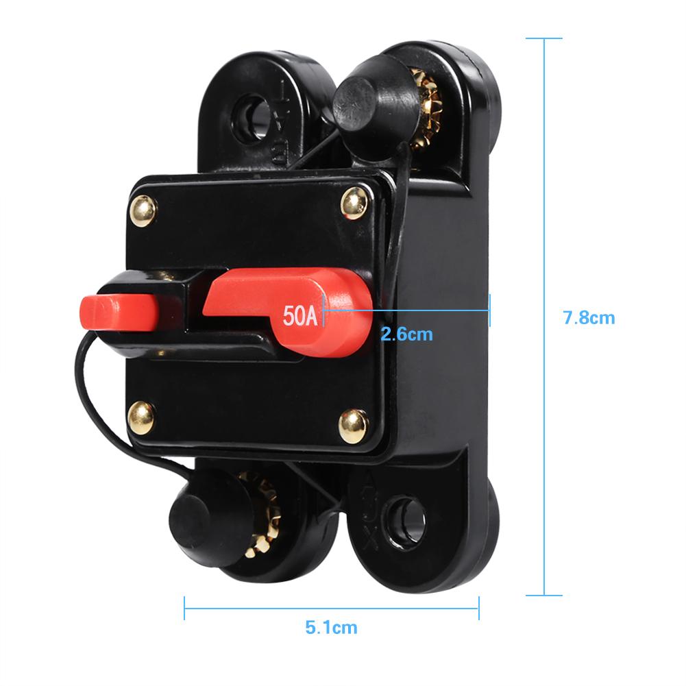 Circuit Breaker Reset Fuseholder 50Amp ‑100Amp Circuit Breaker Reset Fuseholder Car Boat Holder Waterproof 12‑24V New