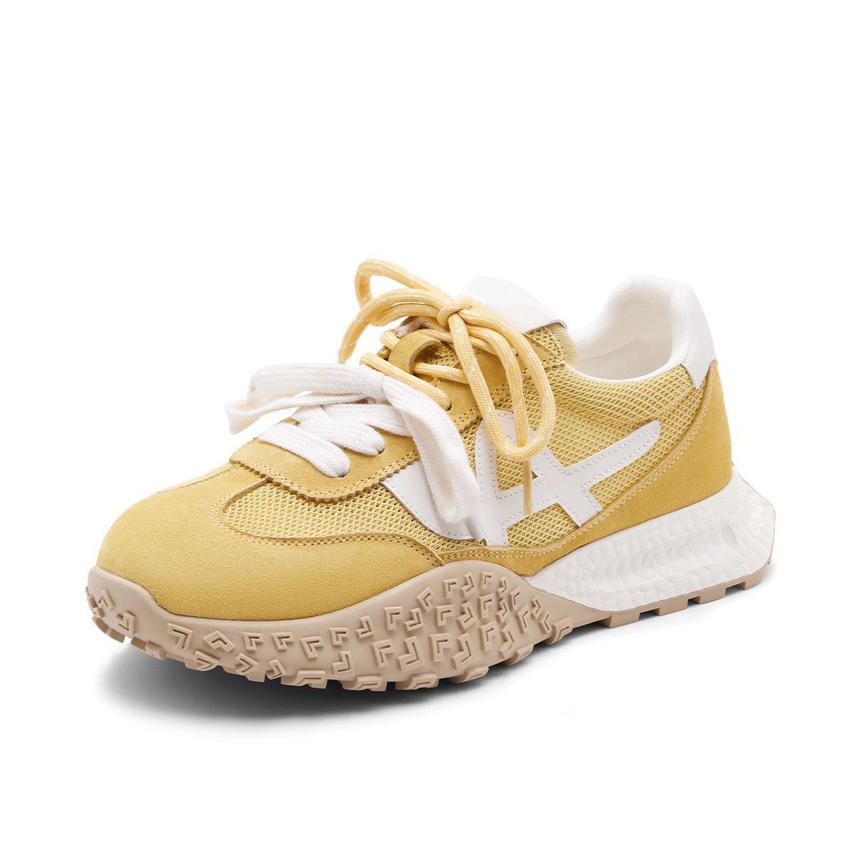 

Dexun shoes women s 2025 spring and summer new versatile breathable and lightweight Forrest Gump shoes super fire casual little white shoes 35 жёлтый