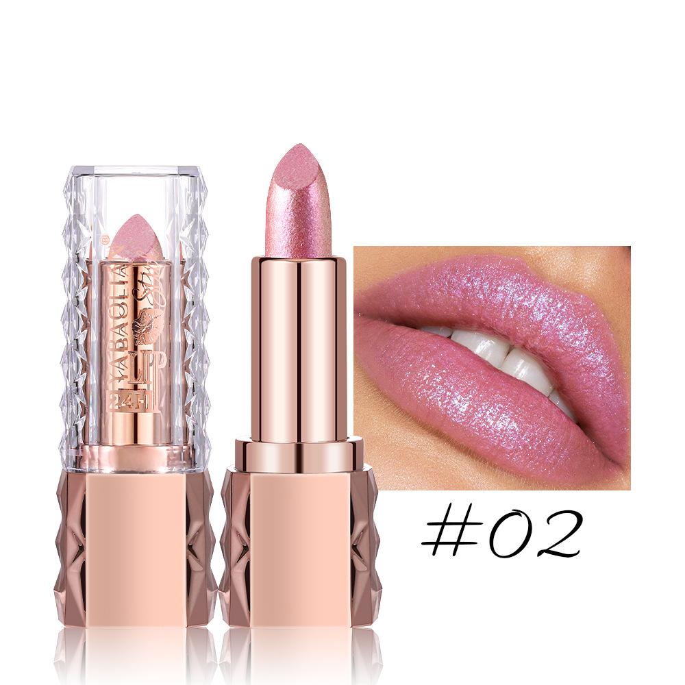 Fine Glitter Lipstick, Quicksand Gold Lipstick, Moisturizing Silky Mermaid Girl Pink, Long-lasting Waterproof, Grapefruit Orange