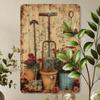 Vintage Metal Poster Lawn Mower Watering Can Wall Art Garage Bar Decor