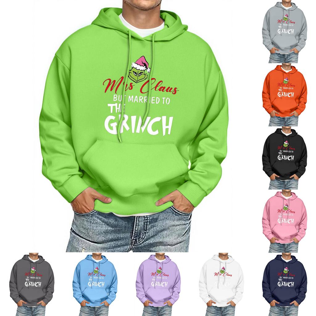 Men's Print Hooded Sweatshirt Long-Sleeve Casual Pullover Hoodie Hooded Sweatshirt