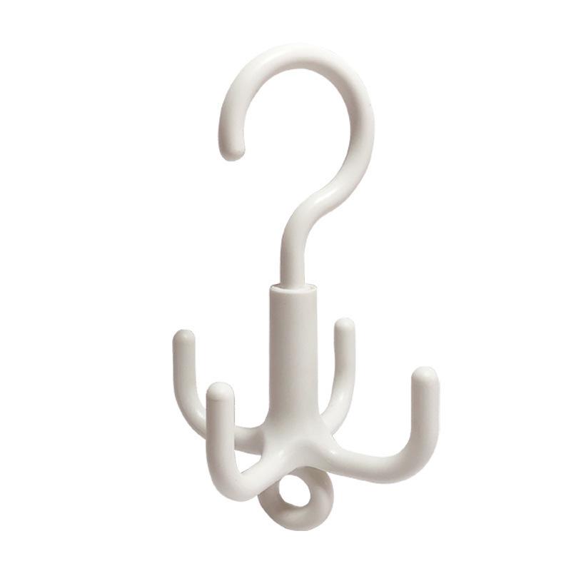 Four Claw Rotating Hook, No Punching Bag Tie Scarf Scarf Hat Hanger, 4.5kg Load-Bearing Storage Hook.