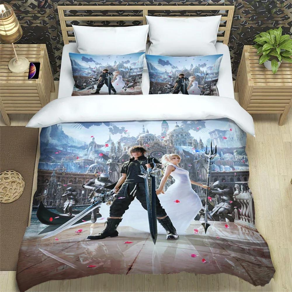 Final Fantasy Print Three Piece Bedding Set Fashion Article Children or Adults for Beds Quilt Cover Pillowcases Bedding Set Gift