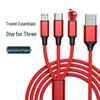 Three-in-One Flash Charging Cable: Portable USB Gift for Fast Mobile Charging