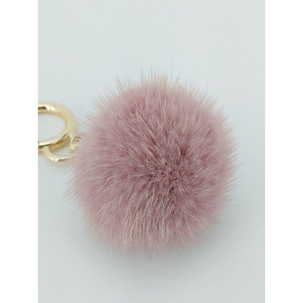 LALA Natural Mink Fur Keychain - Pink