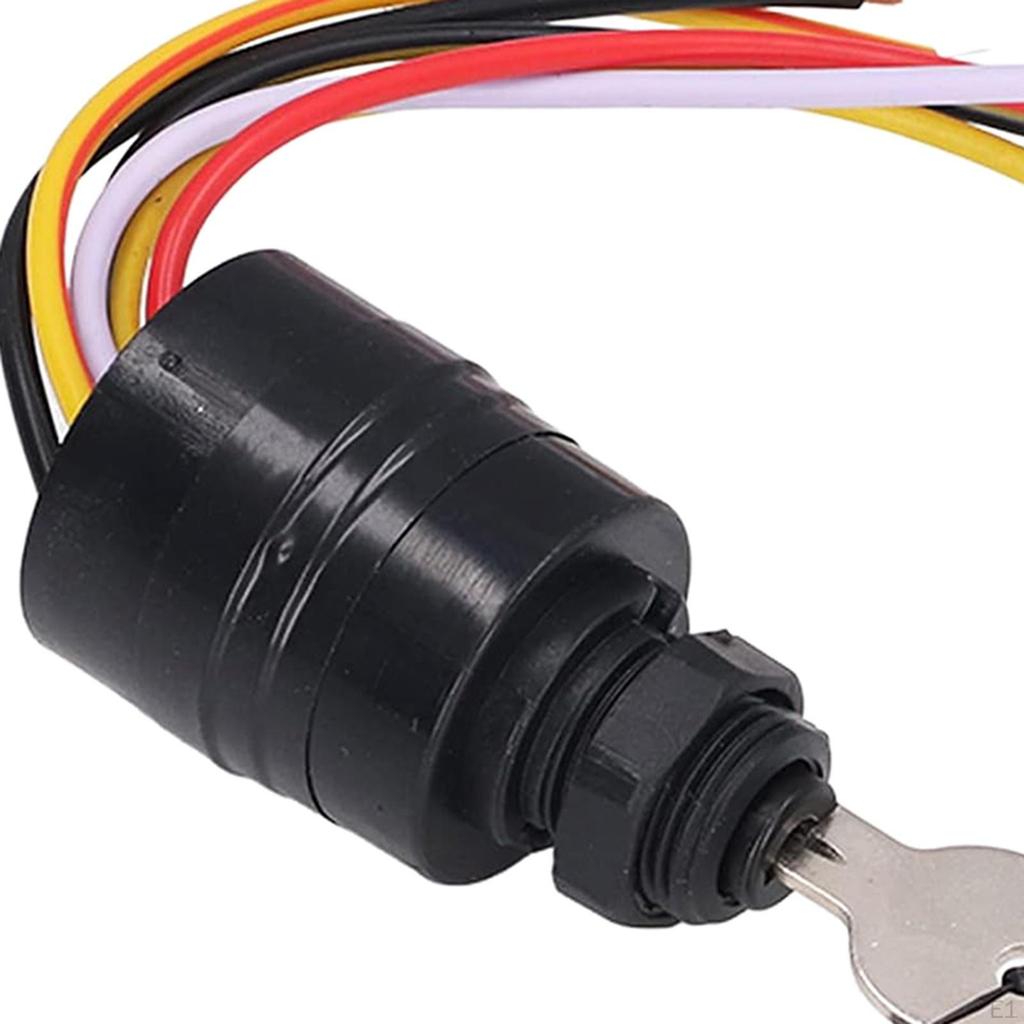 Boat Ignition Switch with Key Push Choke 6 Wire 17009A2 for Outboard Easy to Install