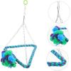 POPETPOP Rope Birds Accessories Cage Triangle Bird Perch Climb The Stairs Toy Parrot Bird Cage Hammock Bird Perch Small Parrot Product Striped Bass