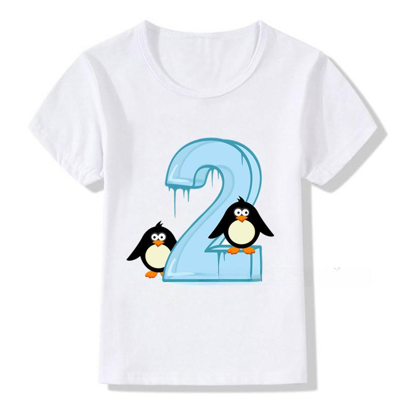 Kid Cute 1-9 Birthday Number Print T Shirt Children Birthday Boy Animal Lover T-shirt Boy&Girl Funny Gift Tshirt Present