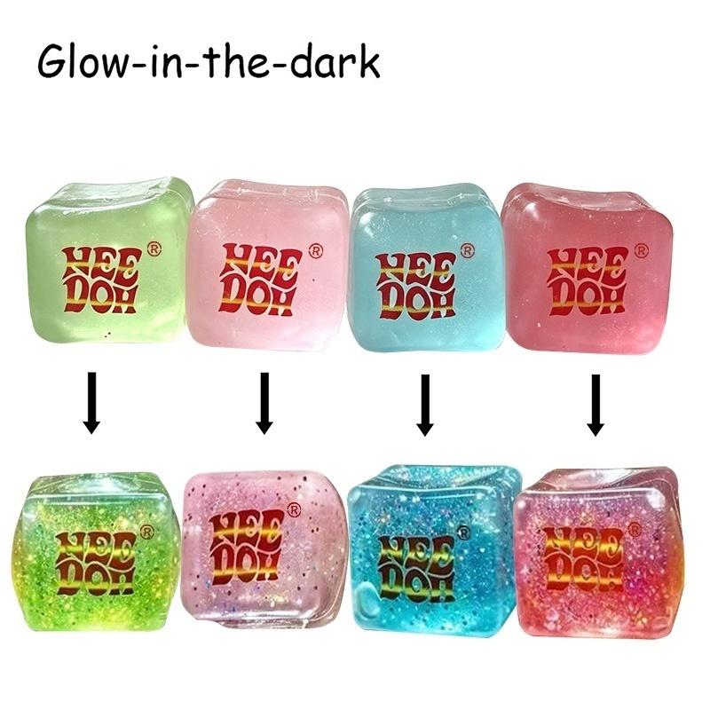 Needoh Schöner leuchtender Würfel Stressabbau Spielzeug Regenbogenverlauf Würfel Malz Squeeze Langsam aufsteigend Squishy Sensorik Spielzeug Geschenk