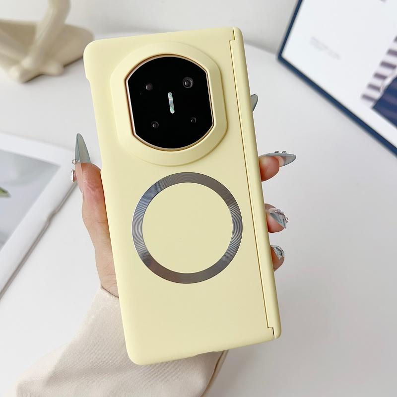 For Huawei Mate X7 Case Hinge Protection Oil Spray Soft Touch Solid Color Magnetic Protective Screen Frame Cover