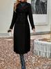 European-American Slimming Double-Breasted Mid-Length Wool Coat with Cinched Waist and Lapel 2025
