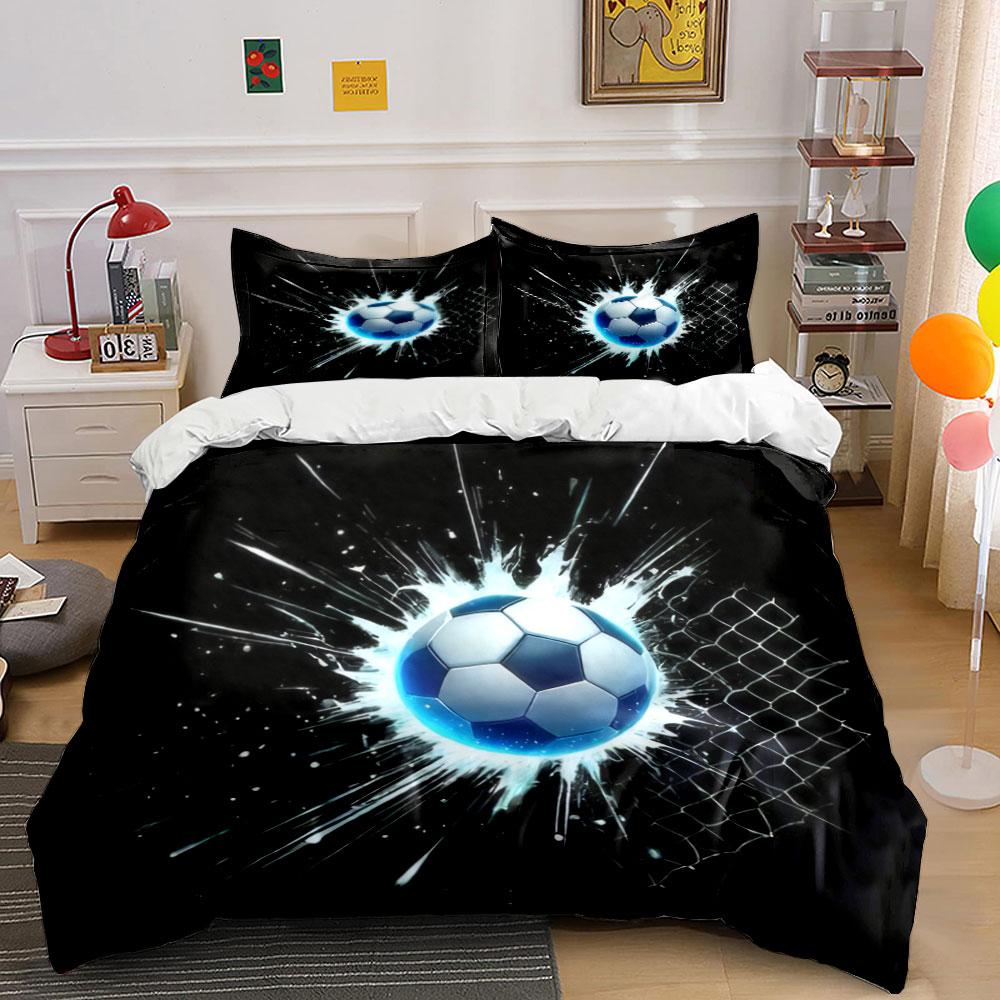 Soccer Three-Piece Set For Competitions Kid'S And Adults' Bedroom Decor, Exquisite Three-Piece Bedding Set Gift