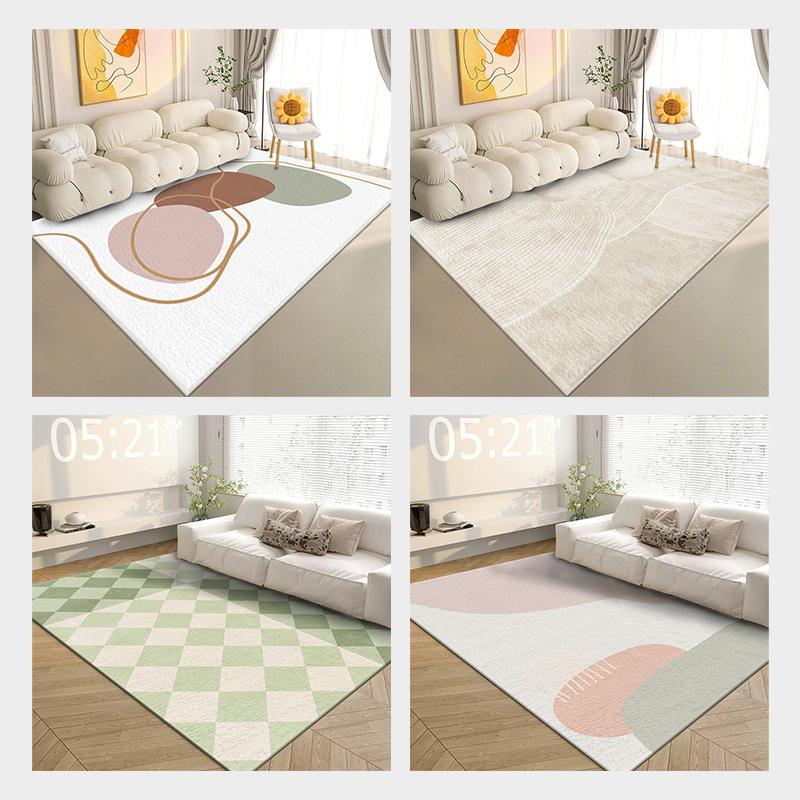 Simple Geometric Lines Imitation Cashmere Carpet Planting Bedroom Velvet Flat Replacement Bedside Blanket Tatami Floor Mat Living Room Table Blanket