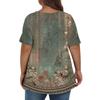 Womens Plus Size Tops Shorts Sleeve Shirts V Neck Casual Clothing Clothes Printed Tops