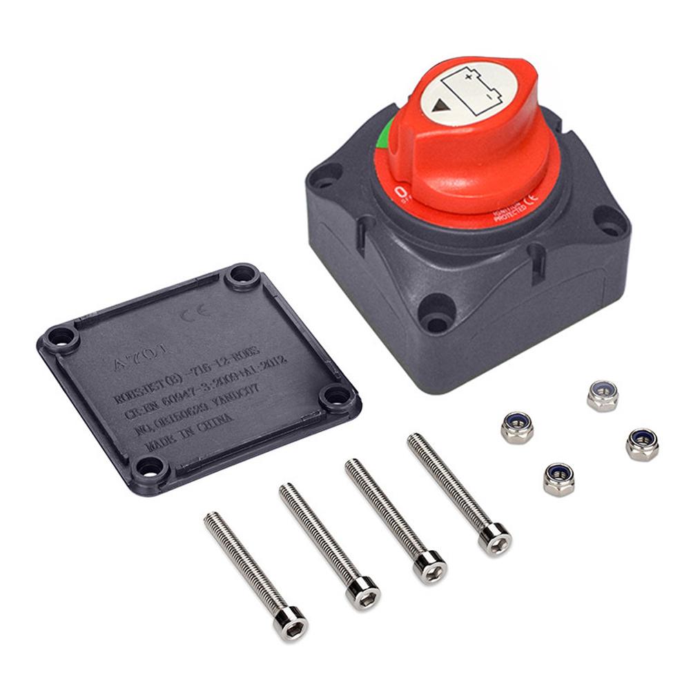 Heavy-Duty Battery Rotary Knob Power Cut-Off for Automobile Truck Yacht High-Current Battery Disconnect Accessories T7P3
