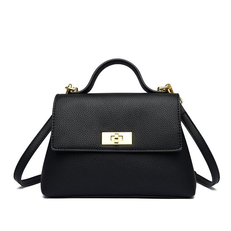 

Женская сумка новая городская простая женская сумочка модная сумка-мессенджер с узором личи на плечо чёрный