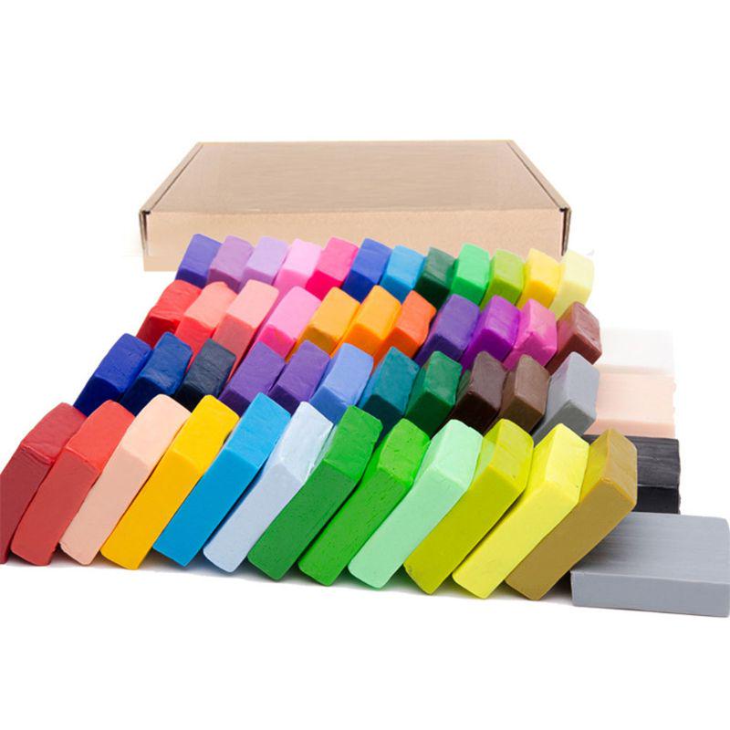 50 Colors Polymer Clay Slime Toy DIY Hand Molding Plasticine Oven Baking Clay Kids Party Favor Set Easter Gift Stuffings