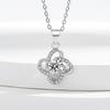 Four-leaf Clover Earrings Zircon-encrusted Rotating Lucky Clover Earrings Necklace and Ring Set