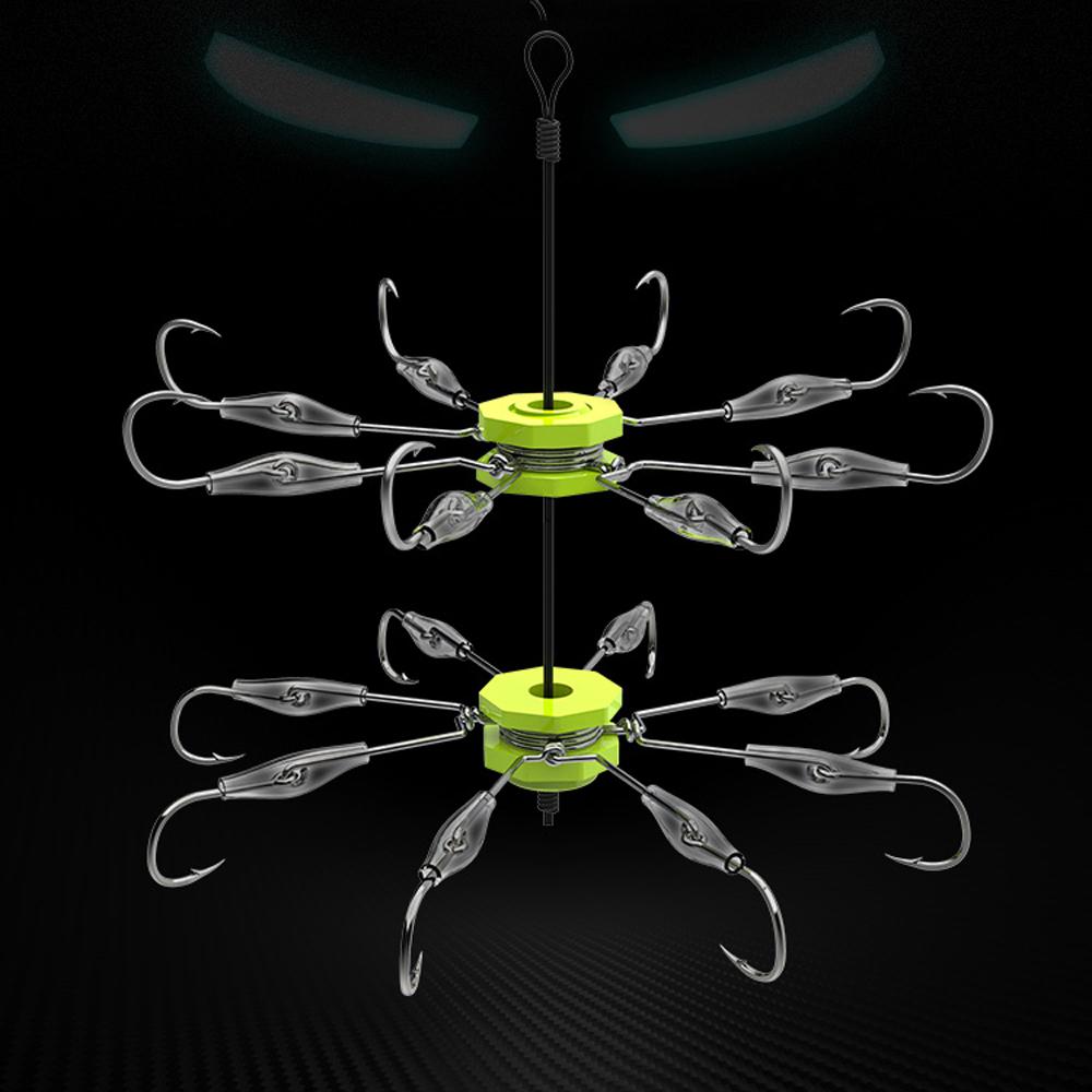 Crab Steel Flap Explosion Hooks 6/8 Claw for Square Bait Squid Fishhook Carbon Easy Carp Fishing Jig Hook Tackle Accessories 260319