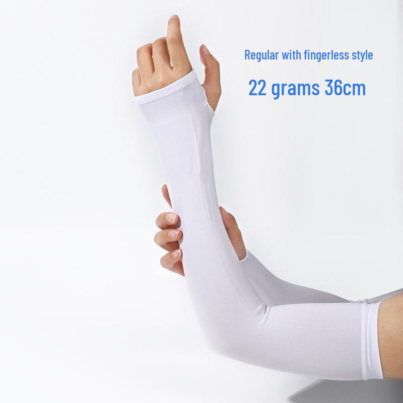 Custom UV Protection Ice Silk Arm Sleeves for Men & Women – Long, Solid Color, Summer Outdoor Wear