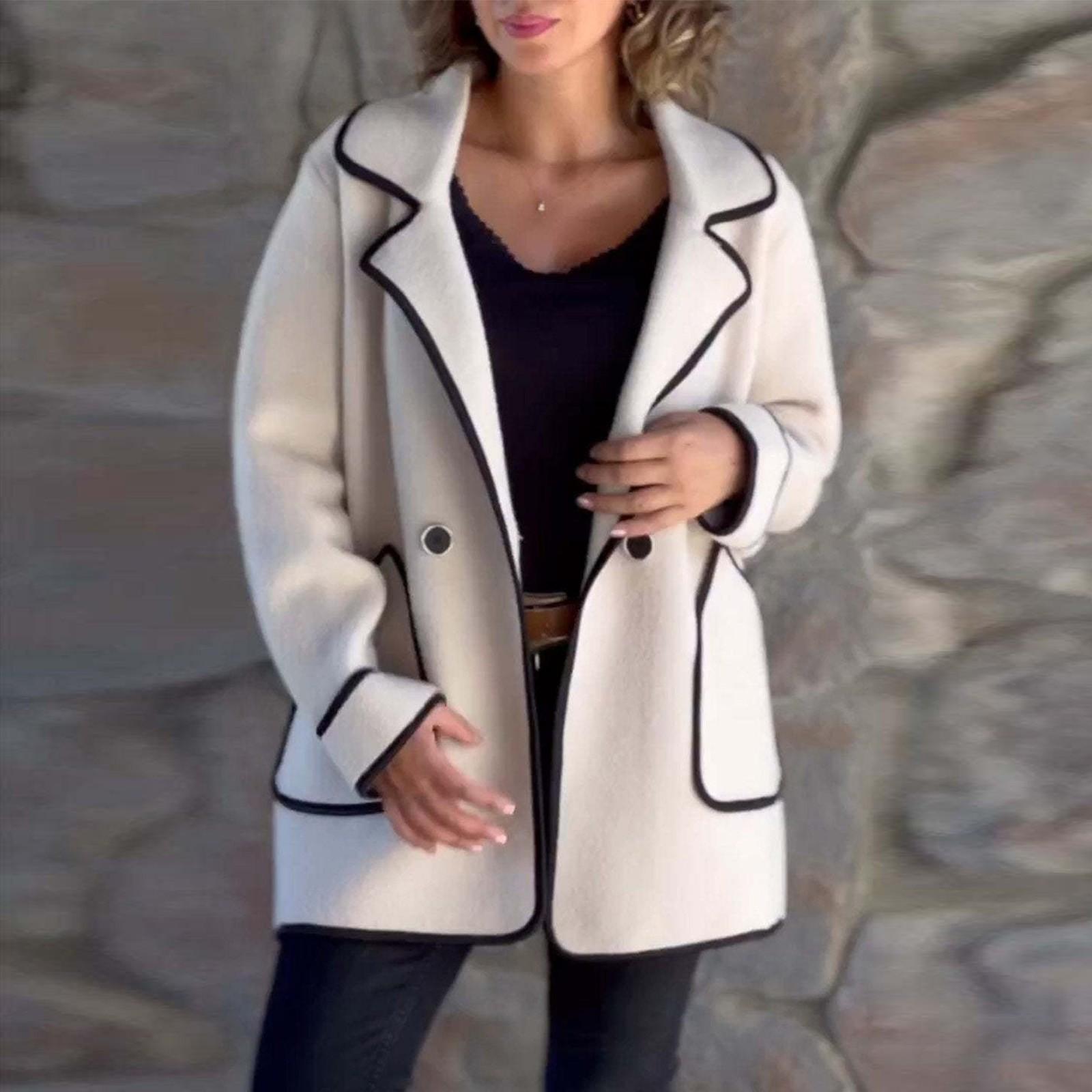 

Длинный рукав женский однотонный топ с капюшоном легкая куртка пальто зима и осень S белый