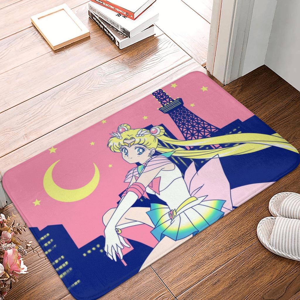 Anime Sailors Moons Luna Cat Doormat Non-Slip Entrance Bath Kitchen Floor Door Mat  Bedroom Balcony Carpet Rug