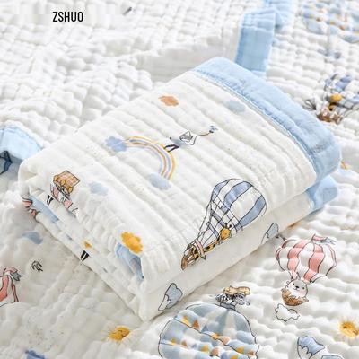 Baby Sechs-Lagen Mull Baumwollhandtuch & Steppdecke – Frühling/Sommer Kleinkinddecke