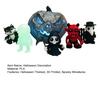 6Pcs/Set Halloween Horror Miniatures 3D Printed Miniature Spooky Figurines Pumpkin Mini Grim Reaper Wolf Zombie Ornaments for Party Favors Tabletop